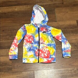 Nike Kids Colorful Tie-Dye Zip-Up Hoodie - Unisex Size 6